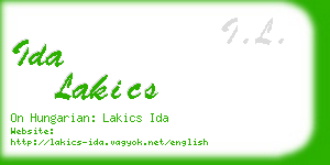 ida lakics business card